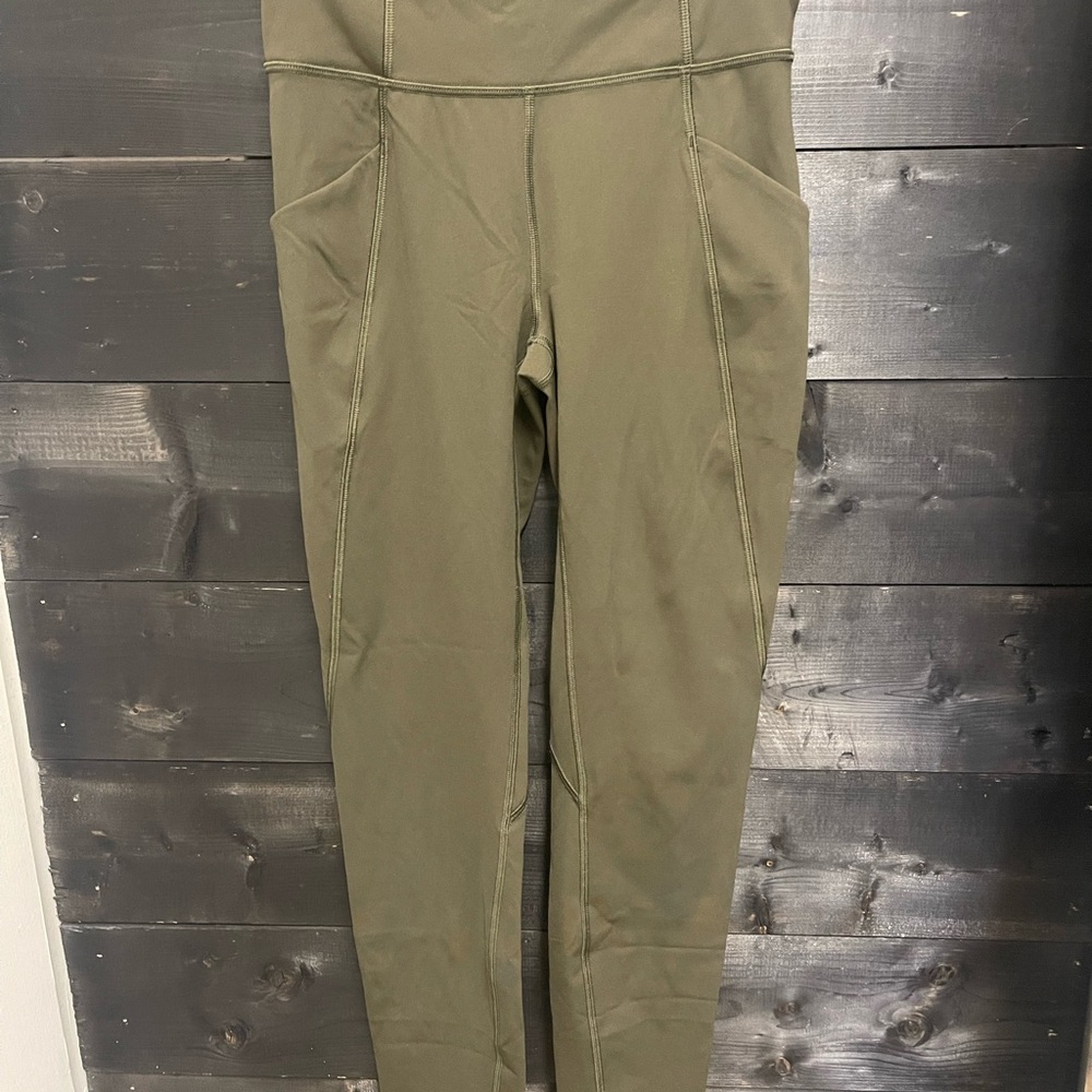 Lululemon Olive Green High-Waisted Leggings